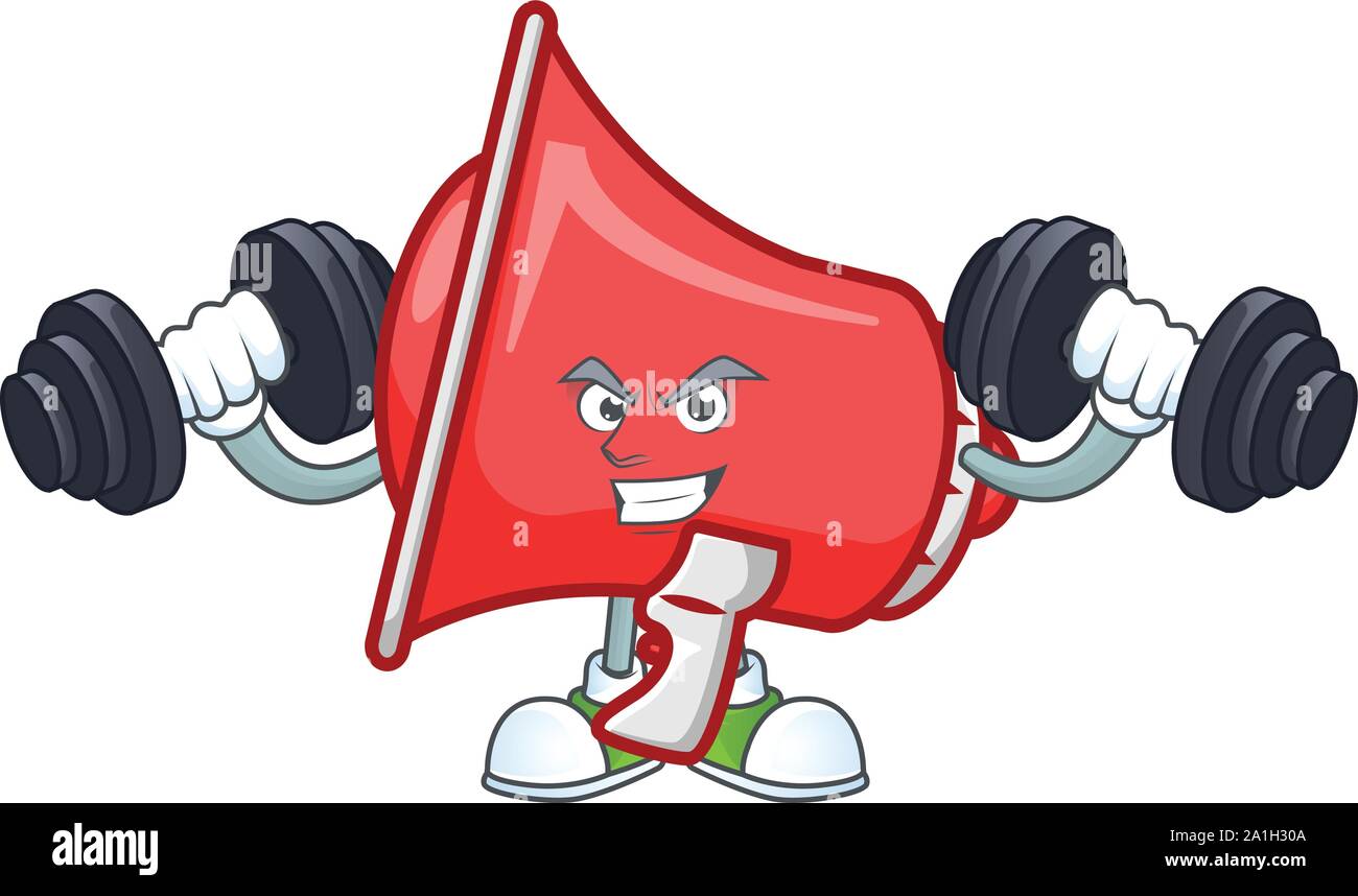 Fitness red loudspeaker cartoon character with mascot Stock Vector ...