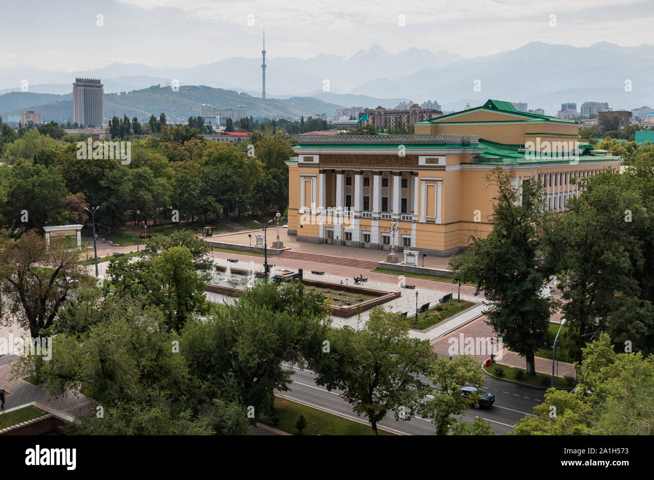 Almaty, Kazakhstan - August 9, 2019: Kazakh Opera and Ballet Theater in Almaty Stock Photo