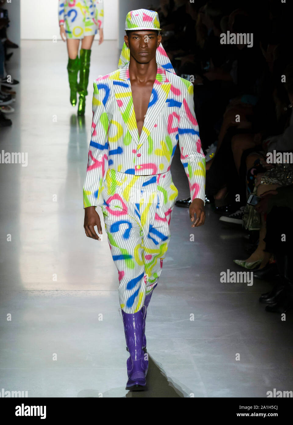 New York, NY - Sept 09, 2019: Salomon Diaz walks the runway at the Jeremy  Scott Spring Summer 2020 Fashion Show Stock Photo - Alamy