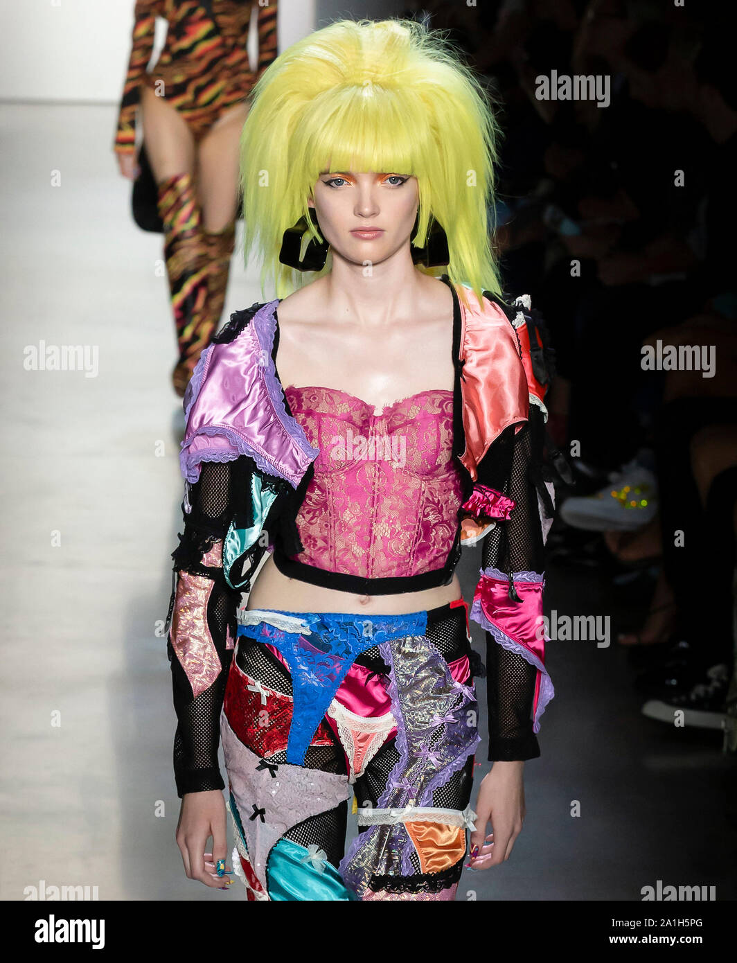 New York, NY - Sept 09, 2019: Ruth Bell walks the runway at the Jeremy Scott Spring Summer 2020 Fashion Show Stock Photo