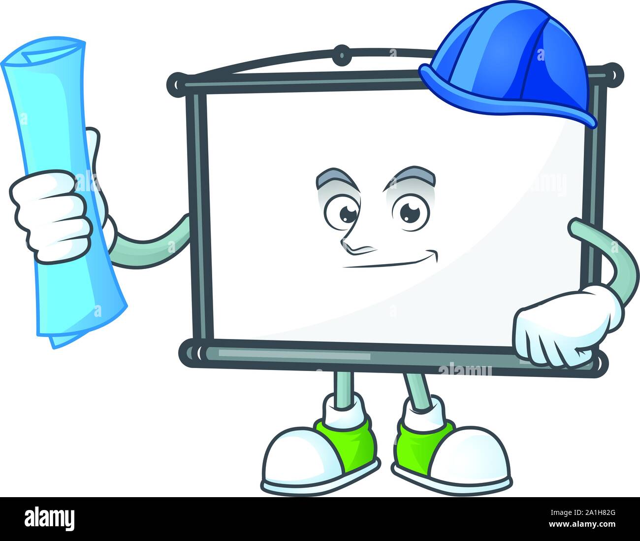 Architect empty project screen mascot for display Stock Vector Image ...