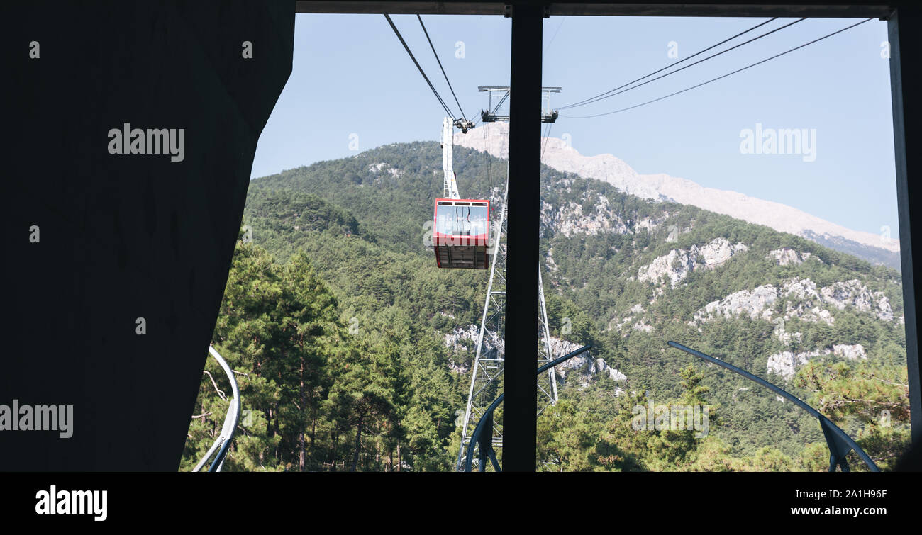 Lower cableway station on the mountain, Antalya, Turkey Stock Photo