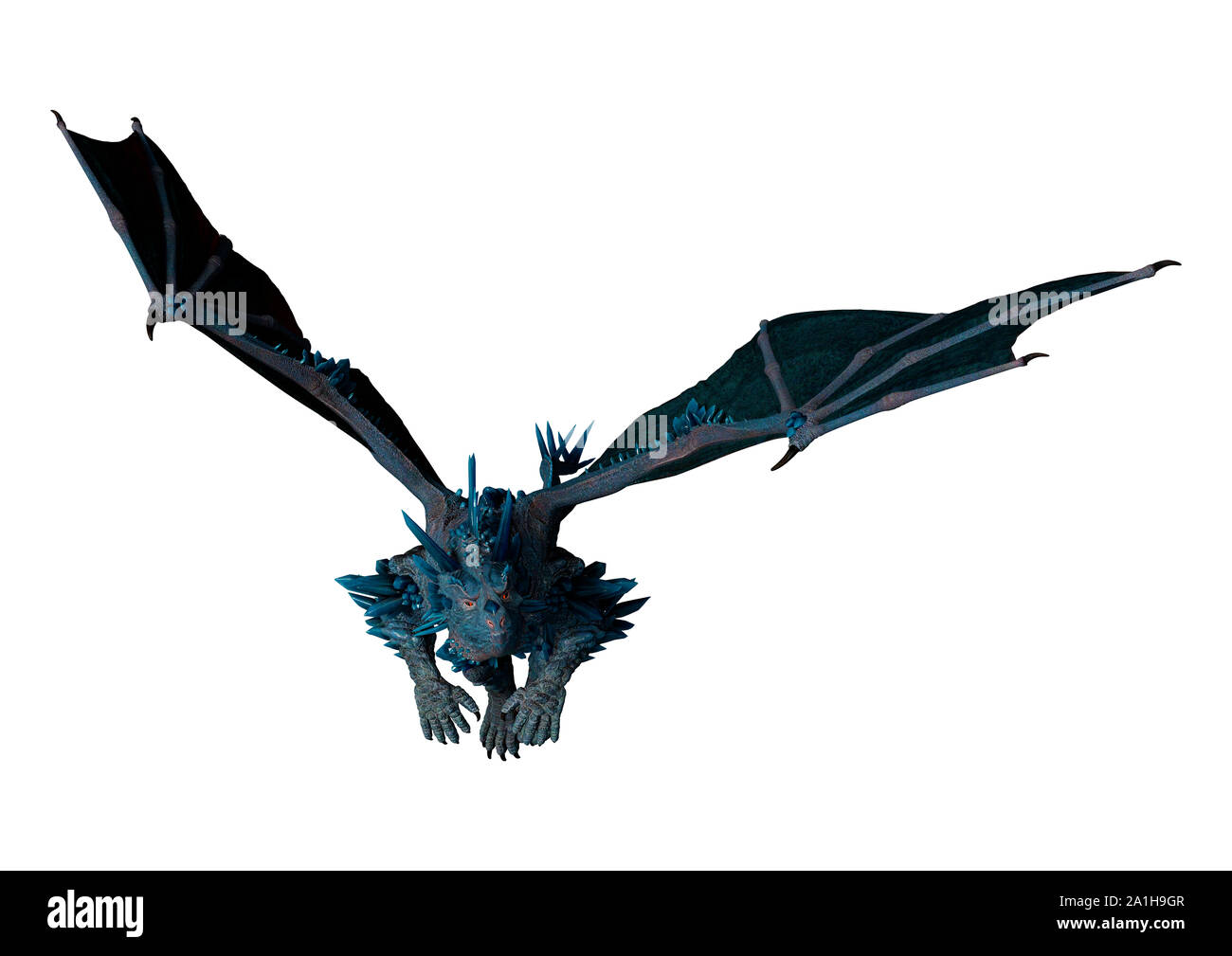 3D rendering of a fantasy dragon isolated on white background Stock ...