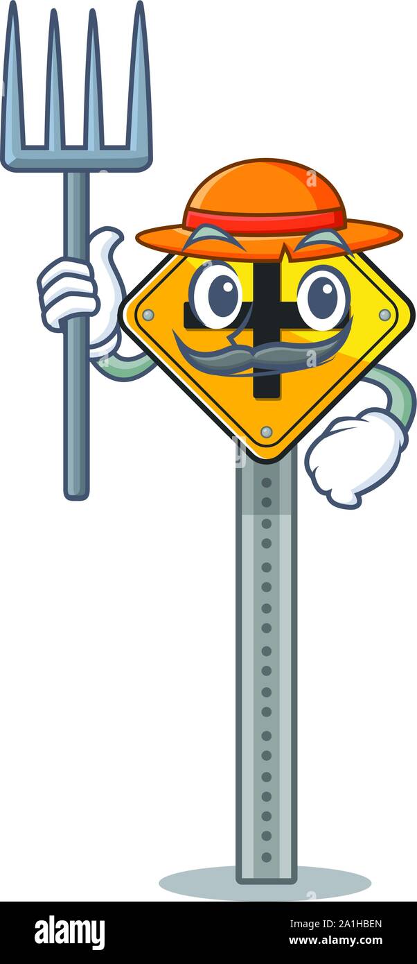Farmer crossroad sign cartoon shape the mascot Stock Vector Image & Art ...