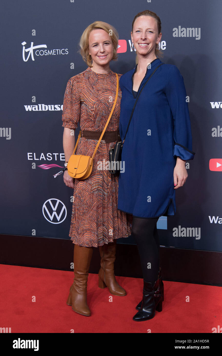Berlin, Germany. 26th Sep, 2019. Julia Becker (l), shareholder and chairman  of the supervisory board of Funke Mediengruppe, and Nora Marx, shareholder  of FUNKE MEDIENGRUPPE, attend the presentation of the YouTube Golden