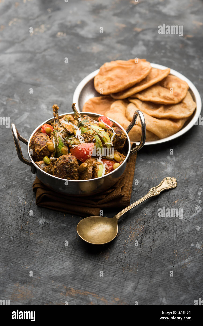 Undhiyu is a Gujarati mixed vegetable dish, specialty of Surat, India