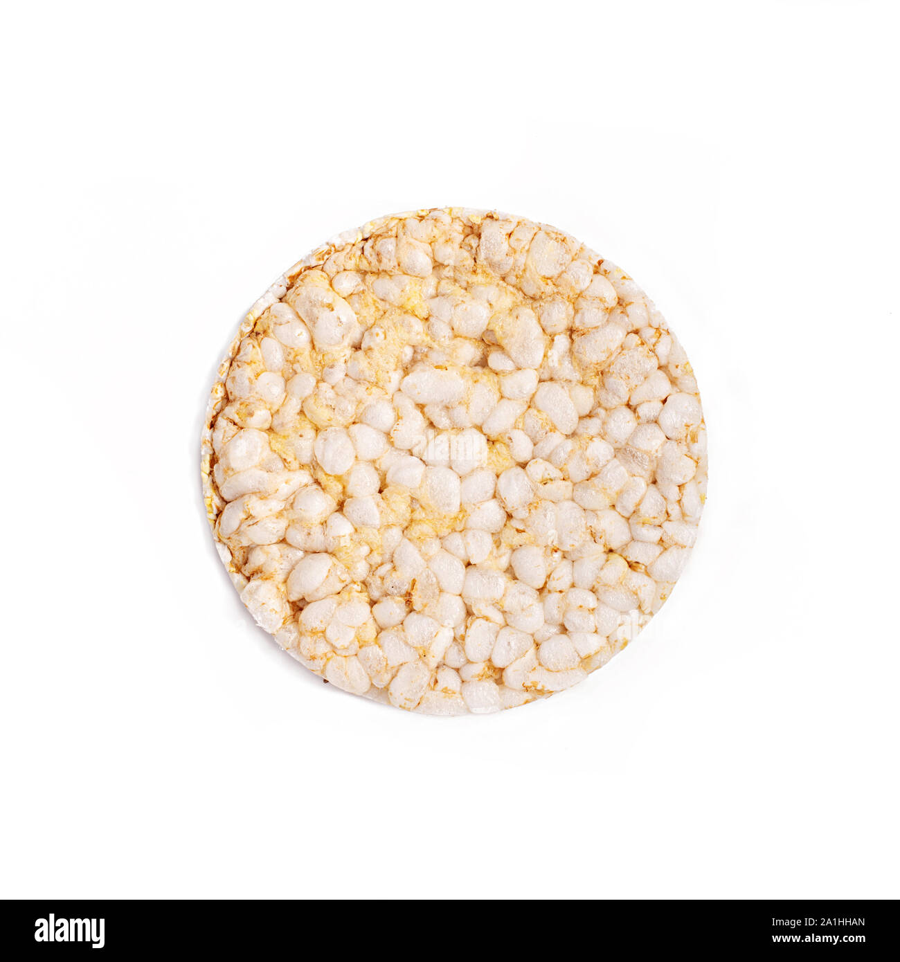 Puffed rice bread isolated on white background. Diet rice bread. Top ...