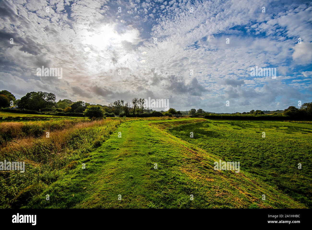 Raised bank flood management on the River Brede in East Sussex  and Kent Stock Photo