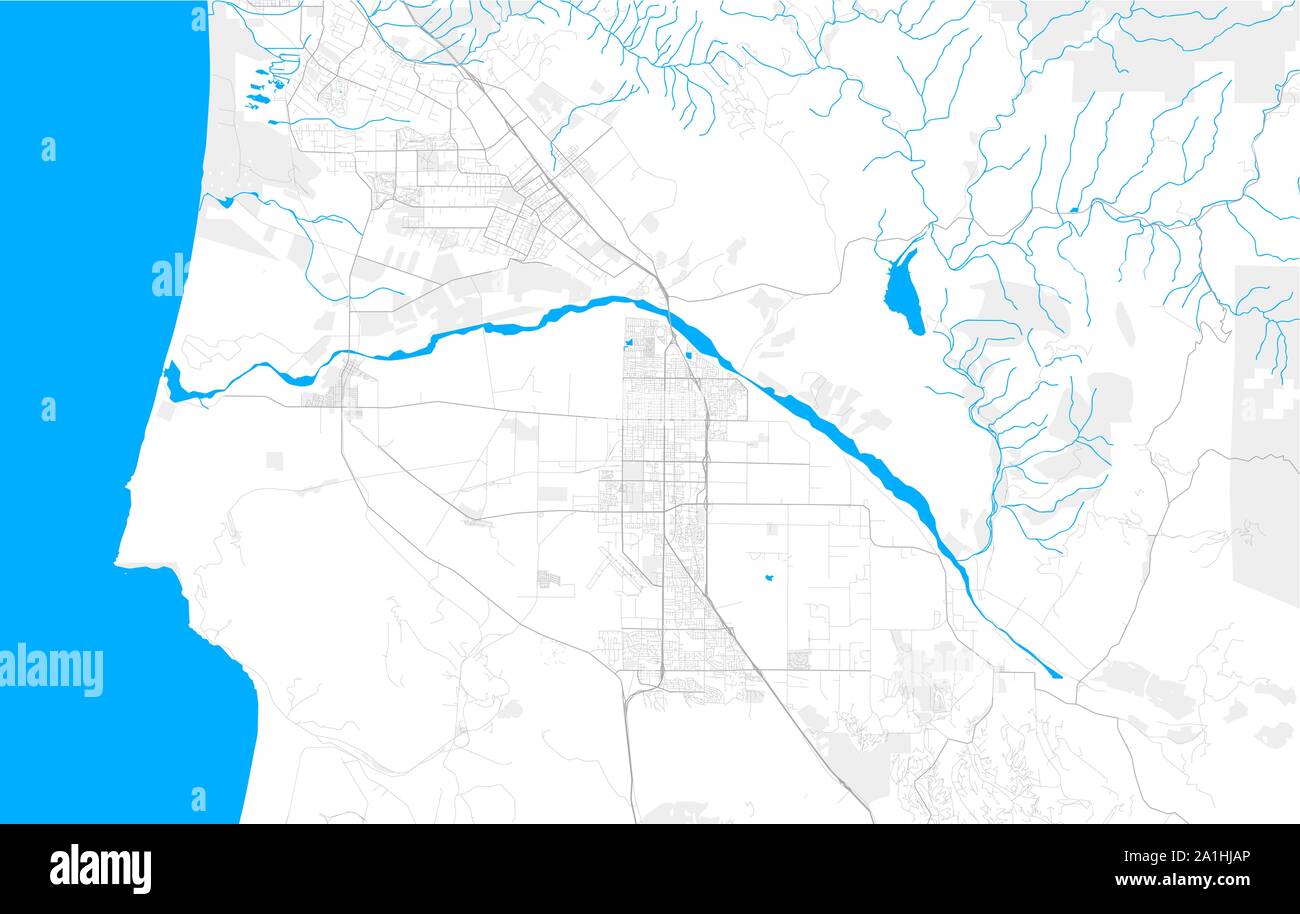 Rich detailed vector area map of Santa Maria, California, USA. Map template for home decor. Stock Vector
