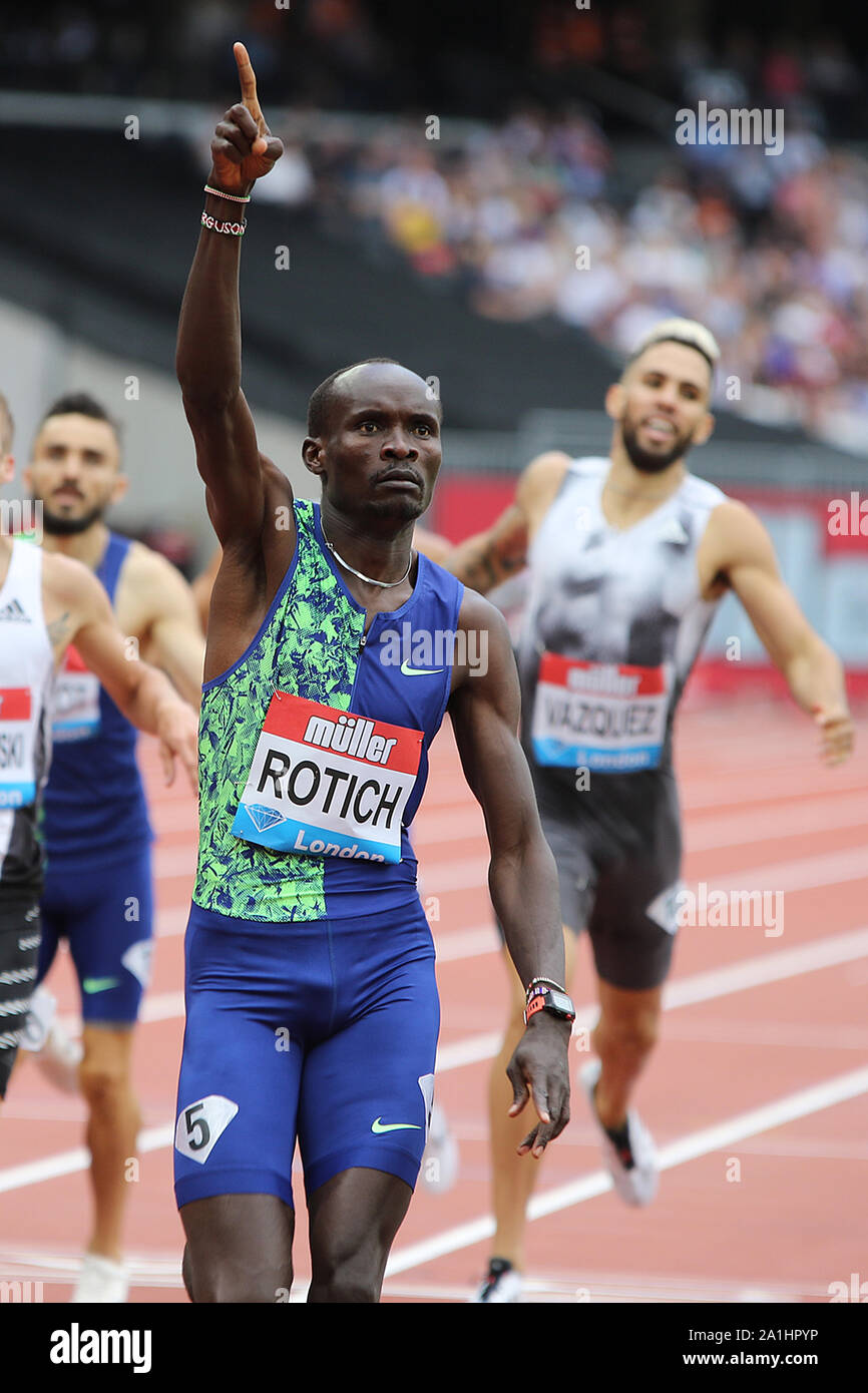 Ferguson Cheruiyot Rotich Of Kenya Wins The Mens 800 Metres At The Muller Anniversary Games In London 2019 Stock Photo Alamy