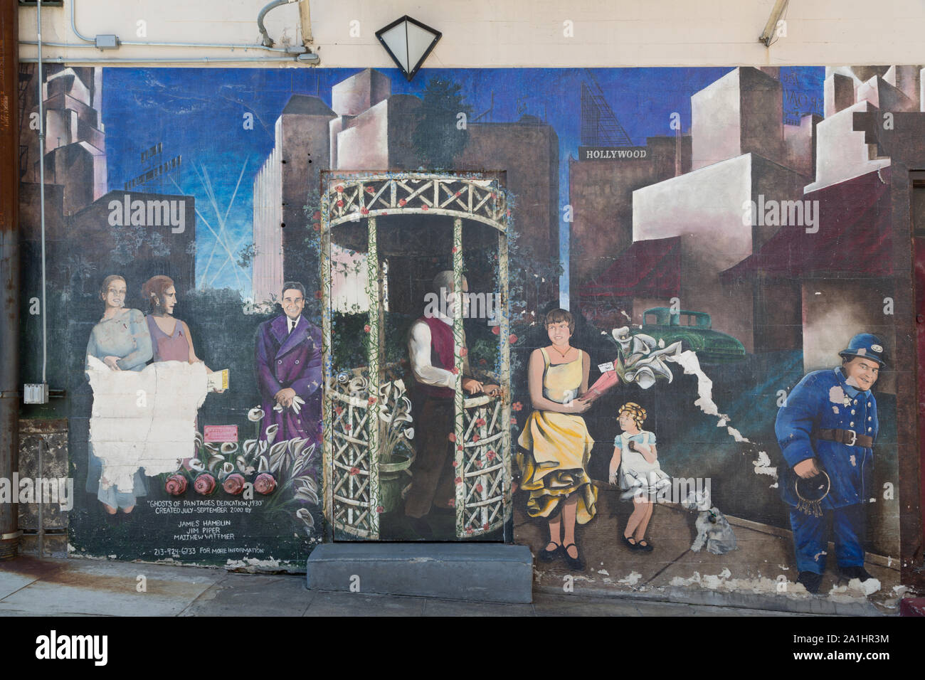 Mural on the Pantages Theatre in Hollywood, California Stock Photo