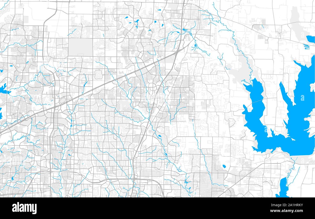 Rich detailed vector area map of Allen, Texas, USA. Map template for home decor Stock Vector