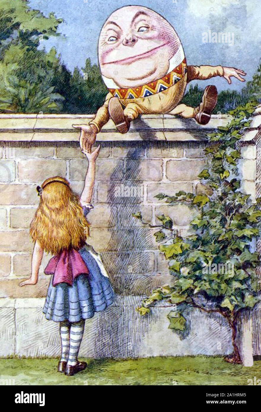 HUMPTY DUMPTY and Alice from Through the Looking Glass illustrated by John  John Tenniel Stock Photo - Alamy