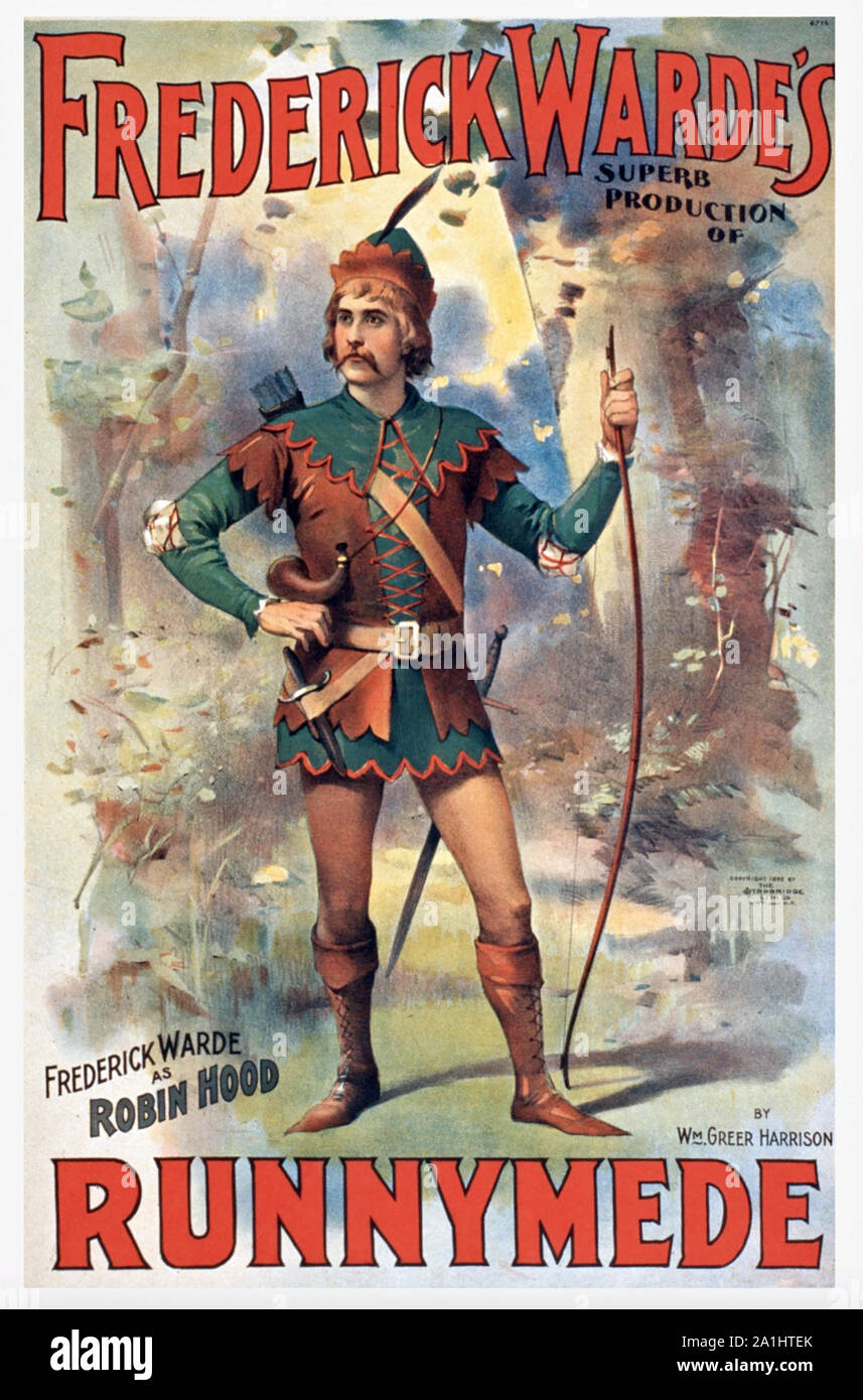 ROBIN HOOD 1895 stage production starring English actor Frederick Warde i Stock Photo