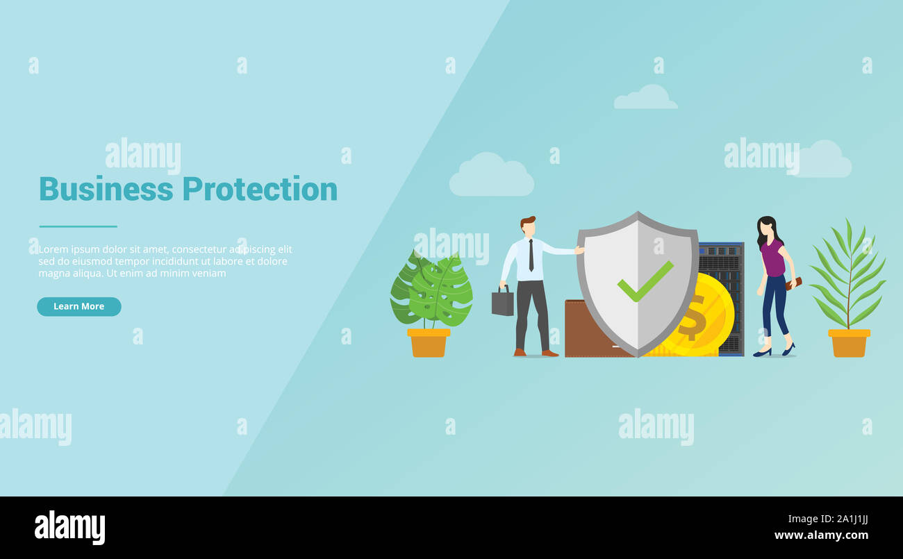 Business Protection Security Service For Website Template Or