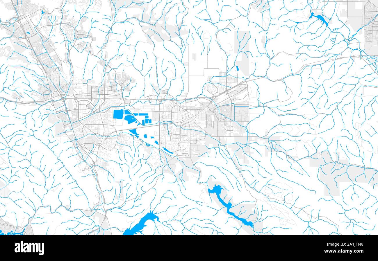 Rich detailed vector area map of Livermore, California, USA. Map
