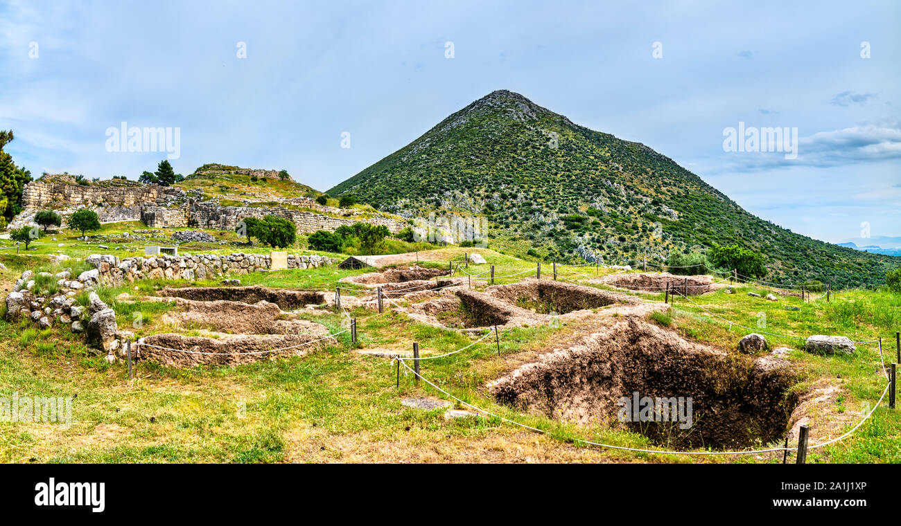 The Mycenae archaeological site in Greece Stock Photo