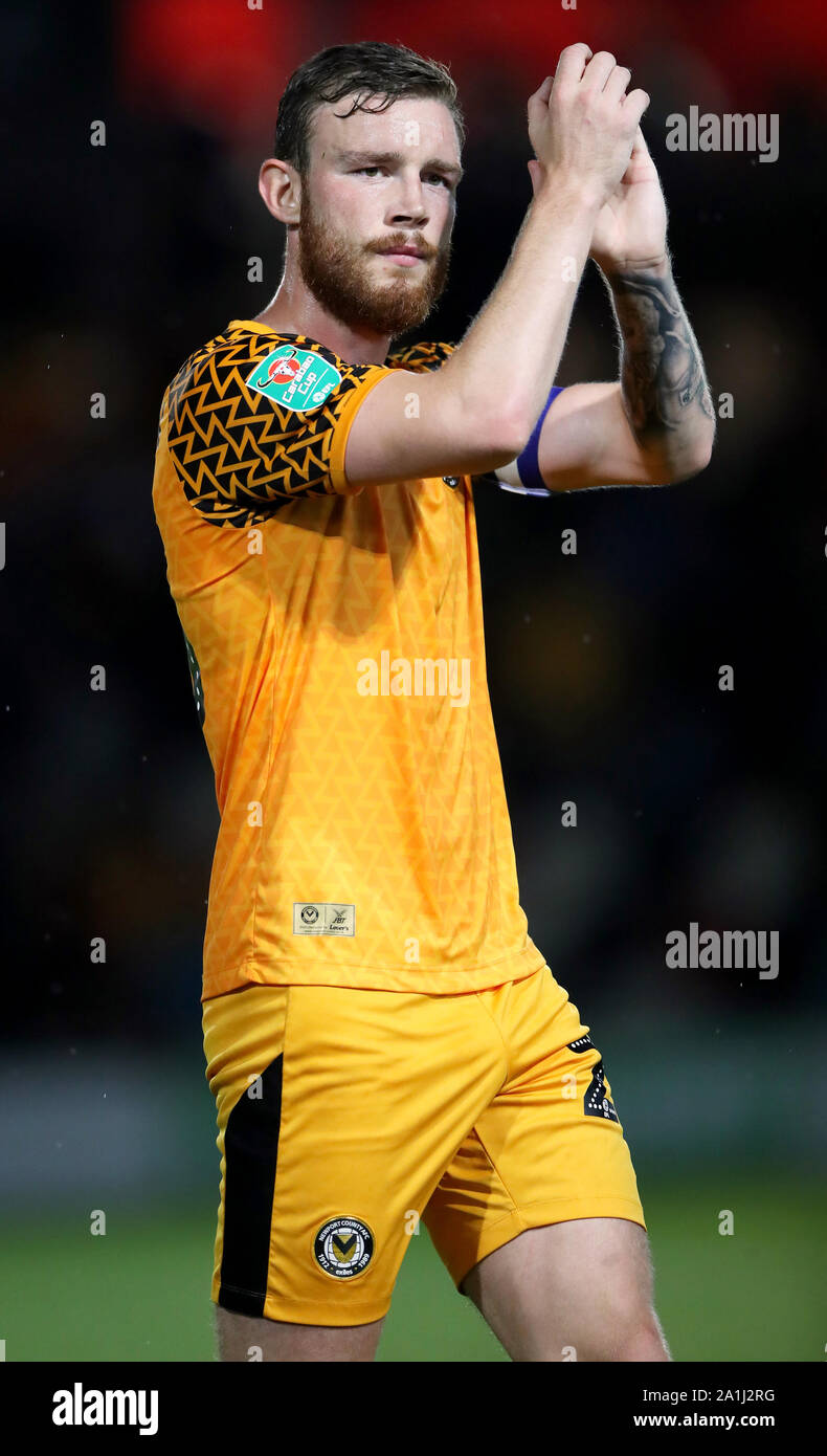 Newport countys mark obrien applauds fans hi-res stock photography and ...