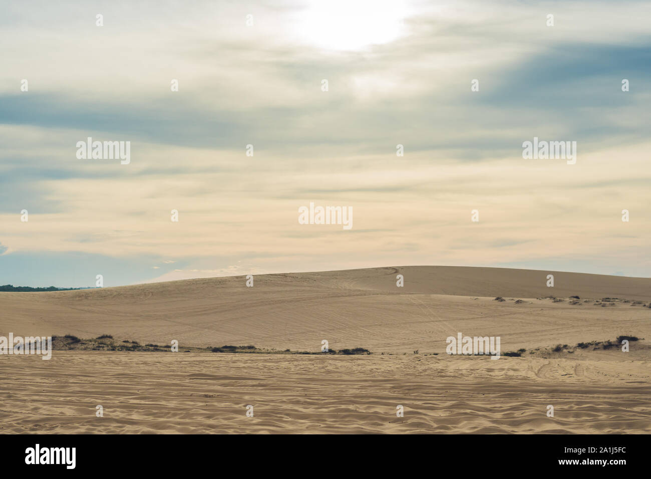 Yellow sand in the desert, Mui Ne, Vietnam Stock Photo