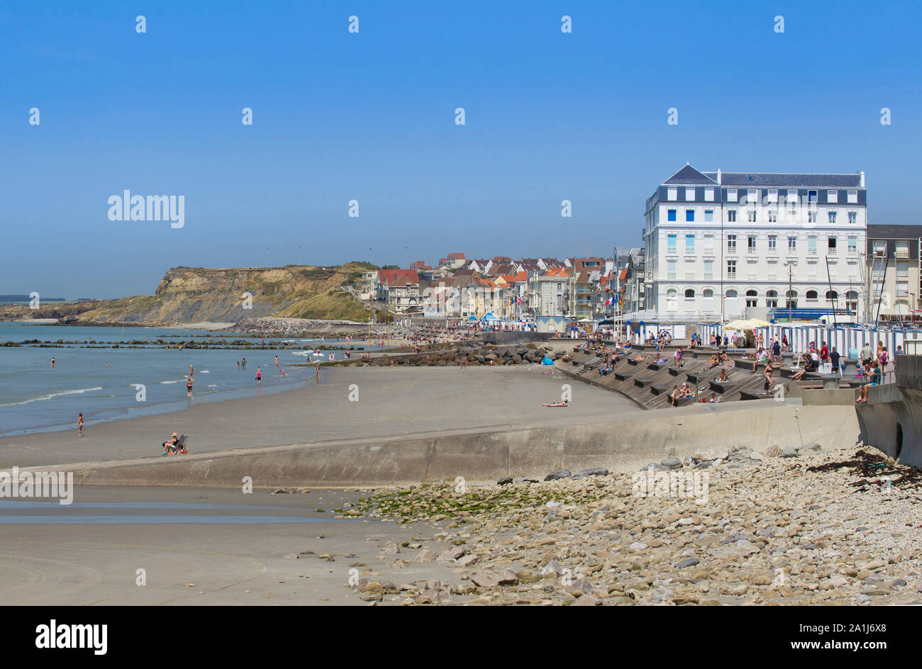 Wimereux (northern France), along the 'Cote d'Opale' coastal area. The waterfront Stock Photo