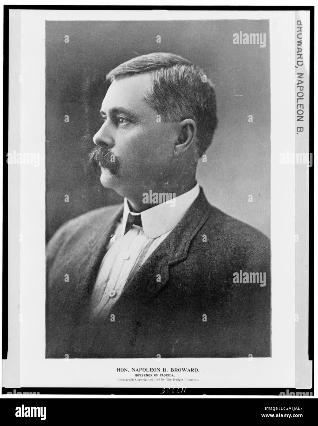 Napoleon B. Broward, head-and-shoulders portrait, left profile Stock Photo