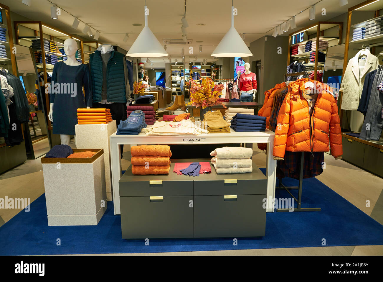 ZURICH, SWITZERLAND CIRCA OCTOBER, 2018 interior shot of Gant store