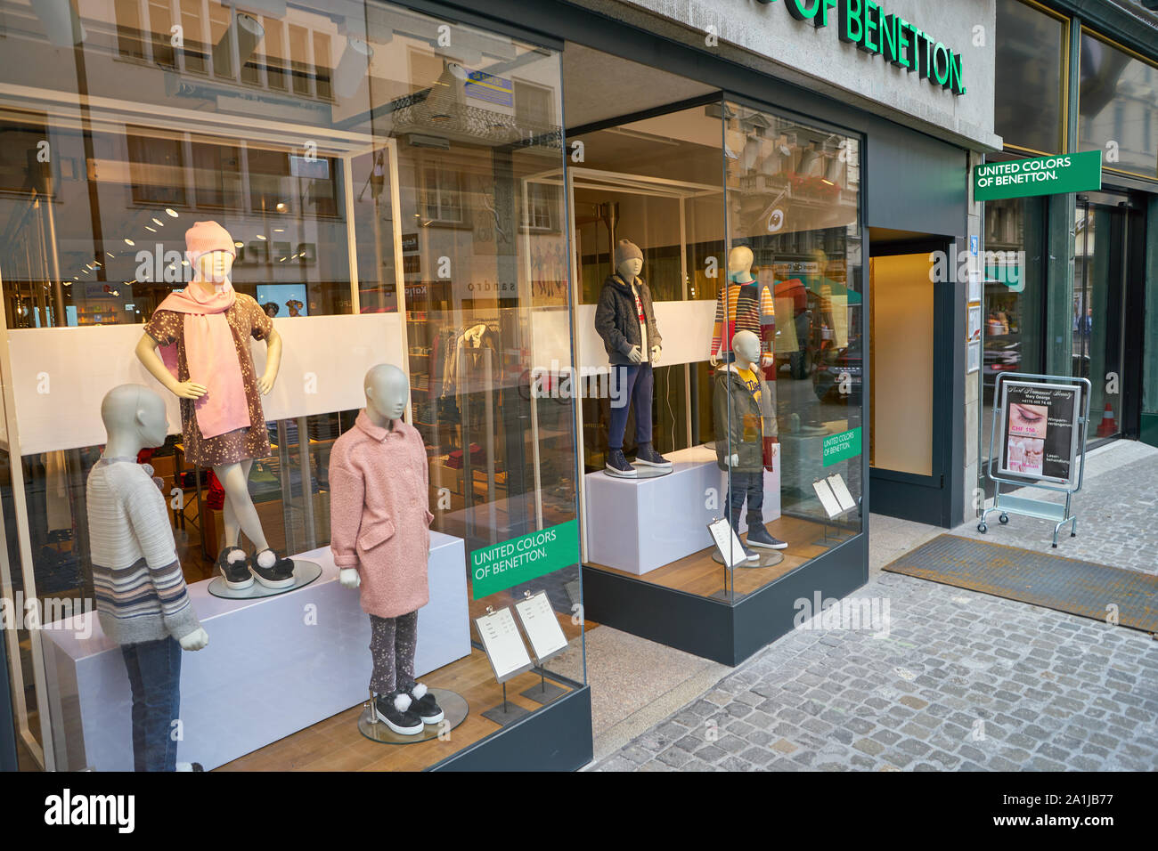 ZURICH, SWITZERLAND - CIRCA OCTOBER, 2018: entrance to United Colors of Benetton  store in Zurich Stock Photo - Alamy