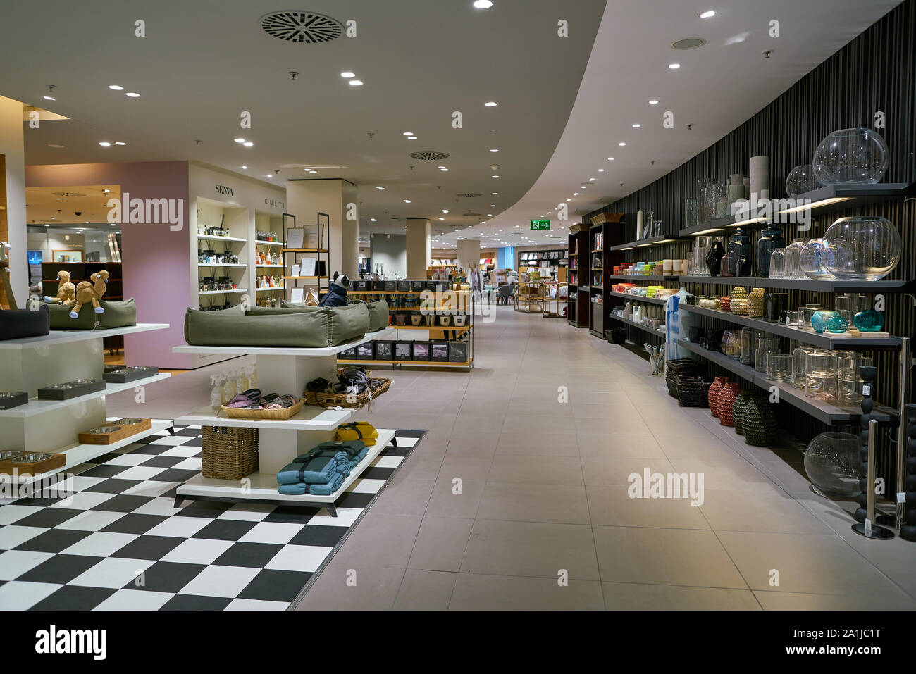 ZURICH, SWITZERLAND - CIRCA OCTOBER, 2018: interior shot of Jelmoli department store in Zurich. Stock Photo