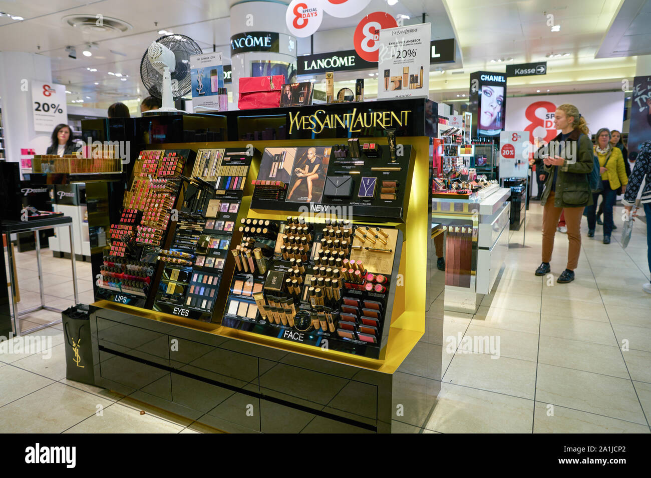 ZURICH, SWITZERLAND CIRCA OCTOBER, 2018 interior shot of Manor