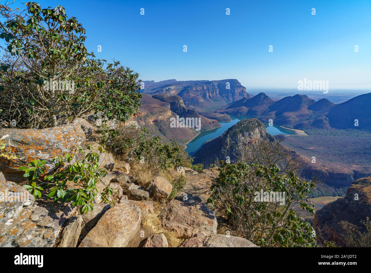 impressive view of three rondavels and the blyde river canyon in south ...