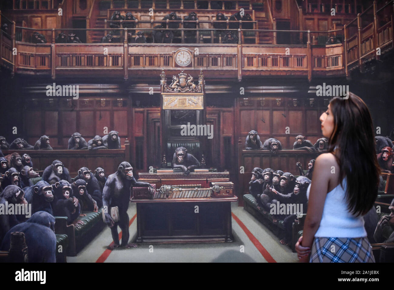 Banksy devolved parliament hi-res stock photography and images - Alamy
