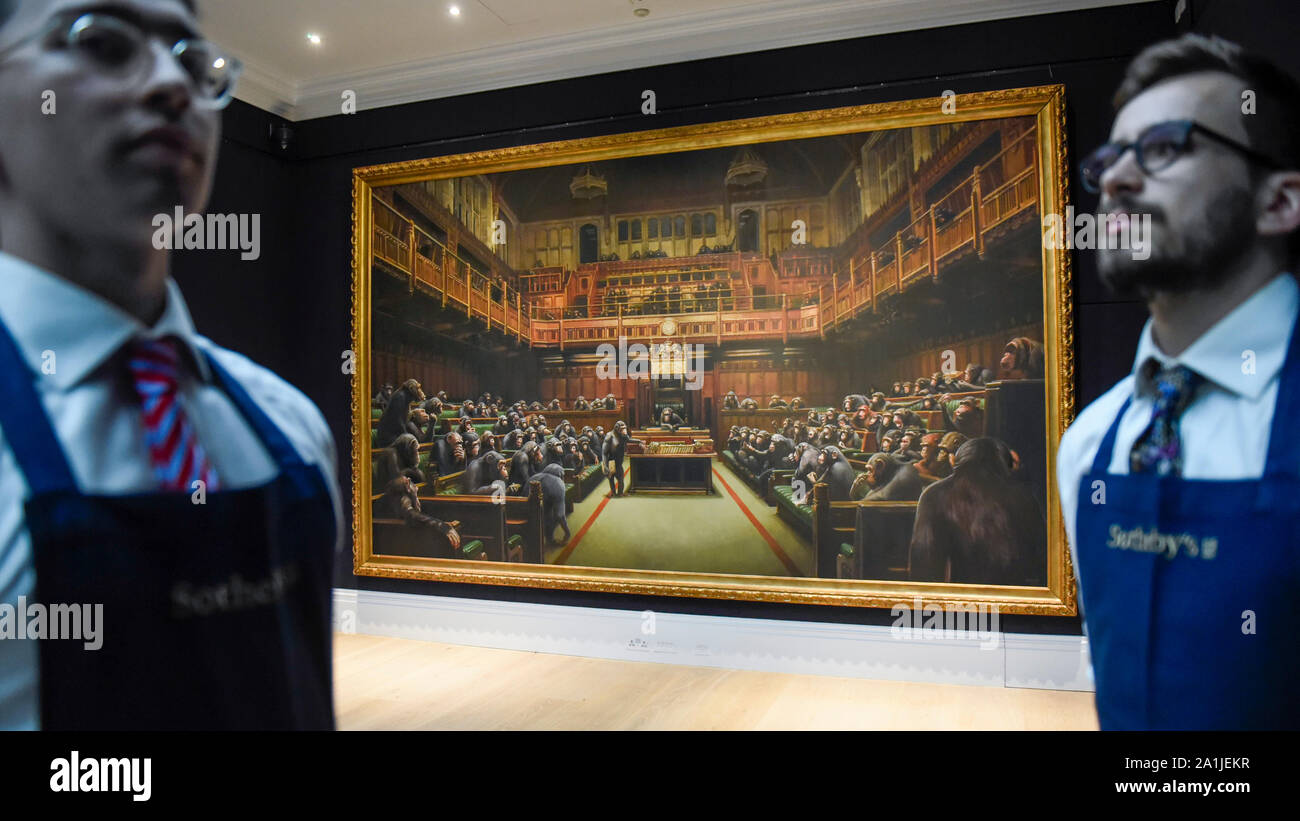 Banksy devolved parliament hi-res stock photography and images - Alamy