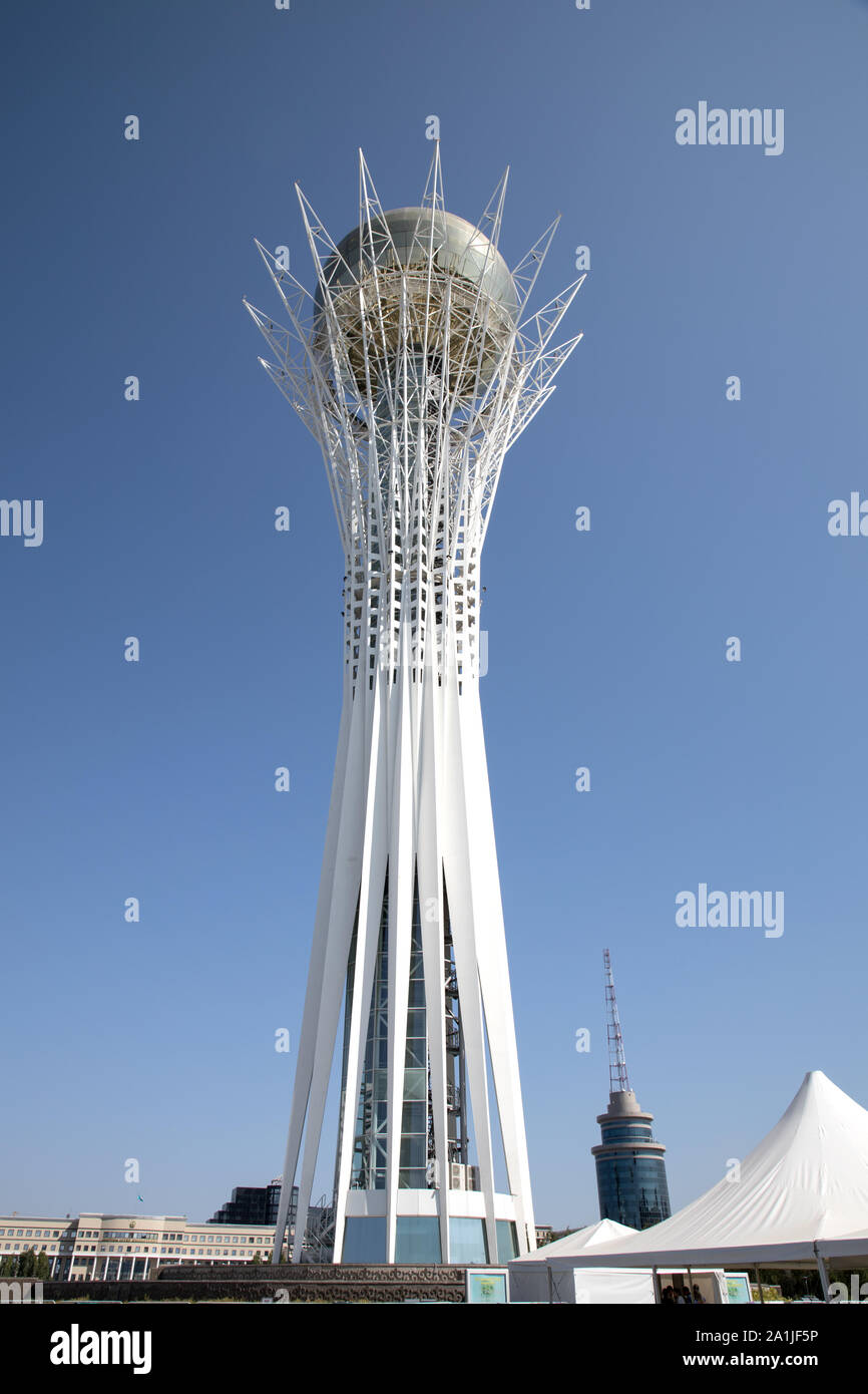 the bayterek tower astana or nul sultan kazakhstan Stock Photo