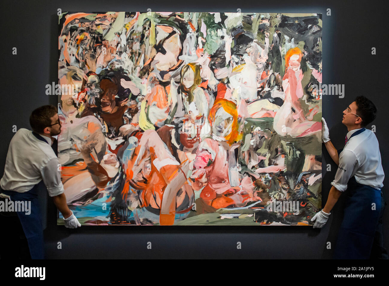 London, UK. 27th Sep 2019. The Year of the Scavenger, 2012, by Cecily Brown, est £1-1.5m - A Preview of Sotheby’s Frieze Week Contemporary Art Auctions. Credit: Guy Bell/Alamy Live News Stock Photo