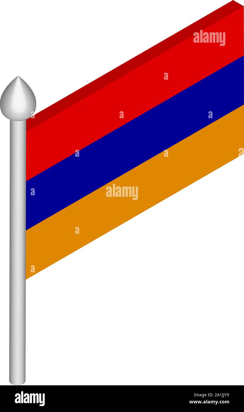 Isometric Illustration of Flagpole with Armenia Flag Stock Vector Image ...