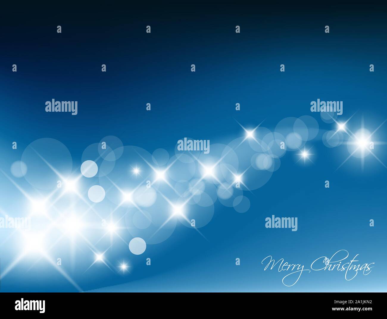 Blue Abstract Christmas background with white lights Stock Vector Image ...