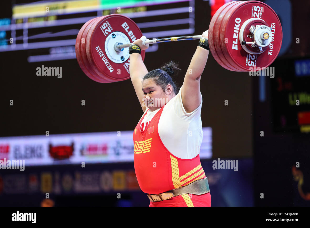 Pattaya, Thailand. 27th Sep, 2019. Li Wenwen of China competes during