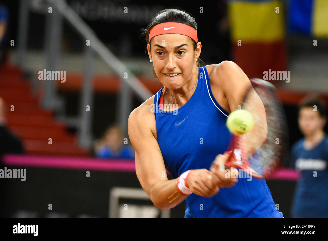 Rouen (Normandy, north-western France), April 20th and 21st, 2019: the French women’s tennis team is qualified for the Fed Cup final after winning aga Stock Photo
