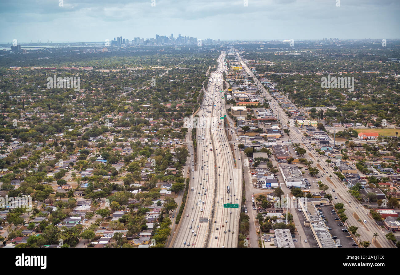 Florida interstate aerial view from landing aircraft Stock Photo - Alamy
