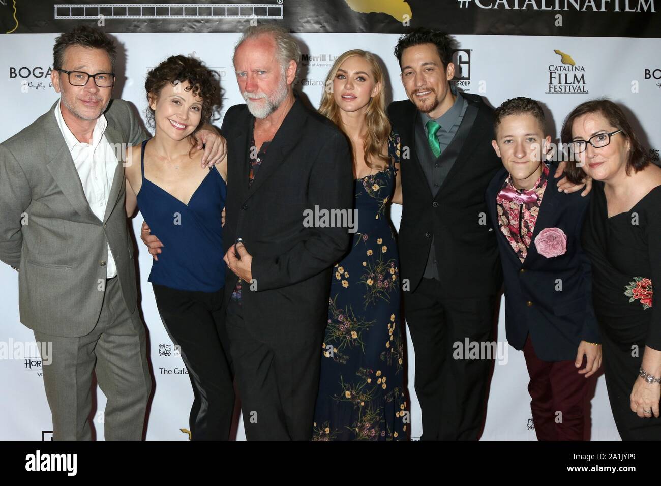 Long Beach, CA. 26th Sep, 2019. Connor Trinneer, Reiko Aylesworth, Xander Berkeley, Jessica Sipos, Sterling Hurst, Nickolas Wolf, Jillian Armenante at arrivals for Catalina Film Festival - THU, RMS Queen Mary, Long Beach, CA September 26, 2019. Credit: Priscilla Grant/Everett Collection/Alamy Live News Stock Photo