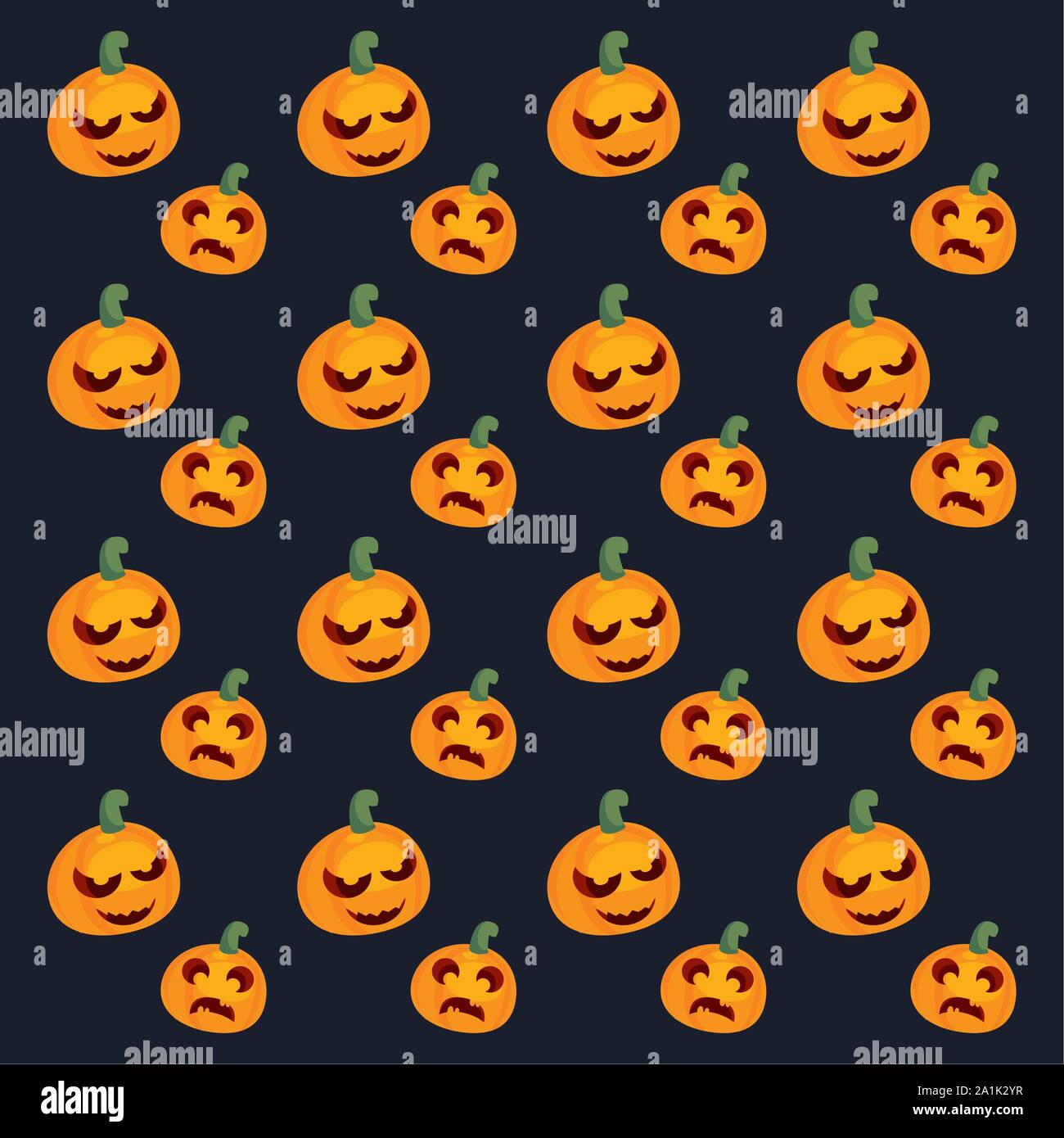 pattern of halloween pumpkin with scary face vector illustration design ...