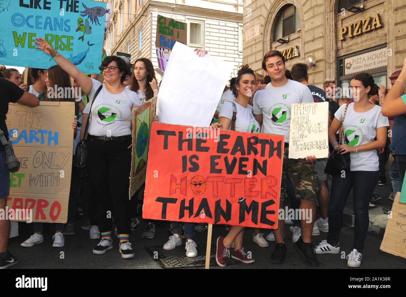 Italy, Rome, September 27, 2019 : Global climate strike, students protest against climate changes. Under the motto 'Fridays For Future'   Photo © Fabi Stock Photo