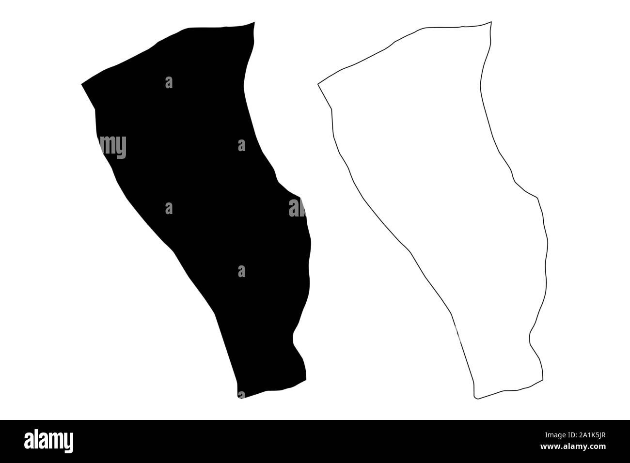 Marj District (Districts of Libya, State of Libya, Cyrenaica) map vector illustration, scribble sketch Marj map Stock Vector