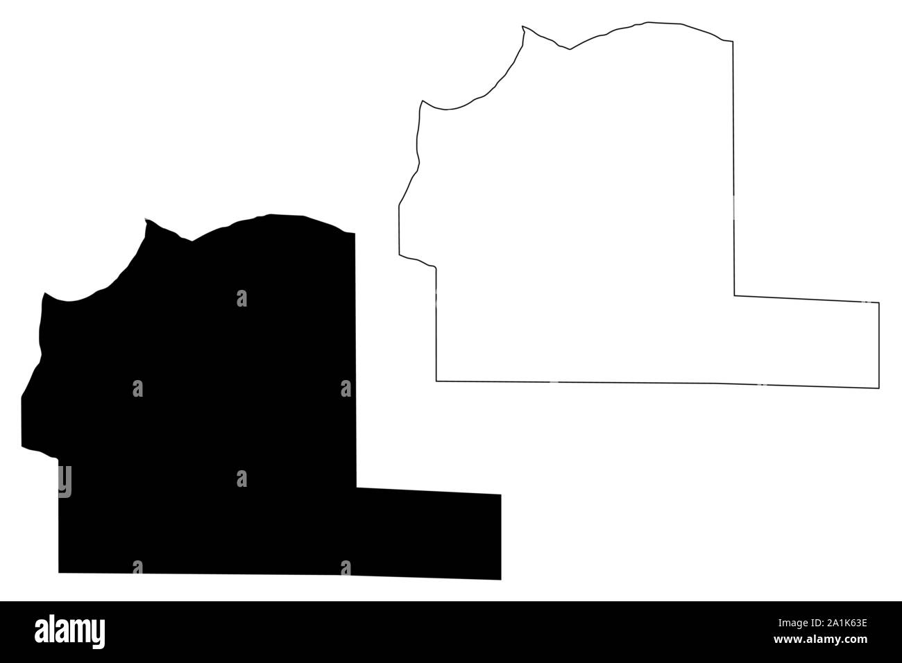 Al Wahat District (Districts of Libya, State of Libya, Cyrenaica) map vector illustration, scribble sketch Al Wahat map Stock Vector