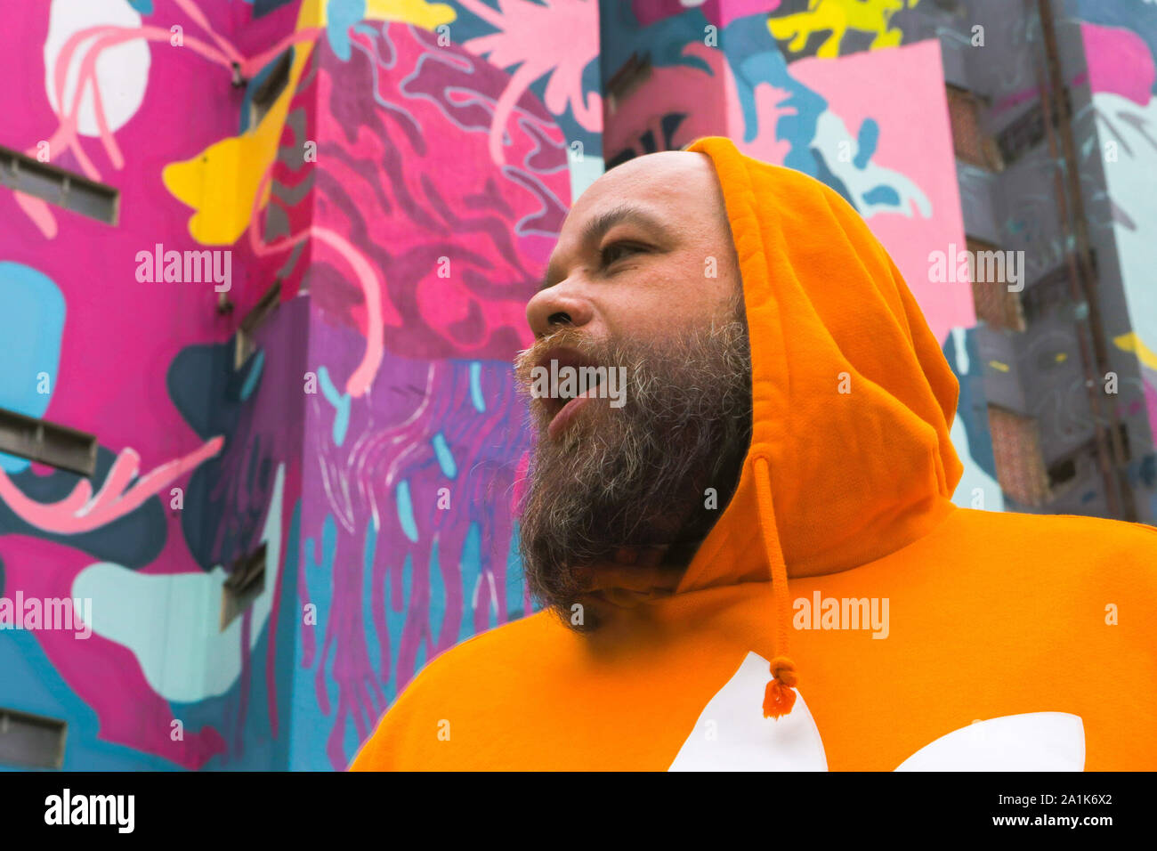 Sao Paulo, Brazil. 27th Sep, 2019. With the intention of breaking the Guinness record of the largest mural in the world, the work Urban Aquarium will have a total of 10,000 m2 of painting and is made by artist Felipe Yung, Flip. Credit: Dario Oliveira/ZUMA Wire/Alamy Live News Stock Photo