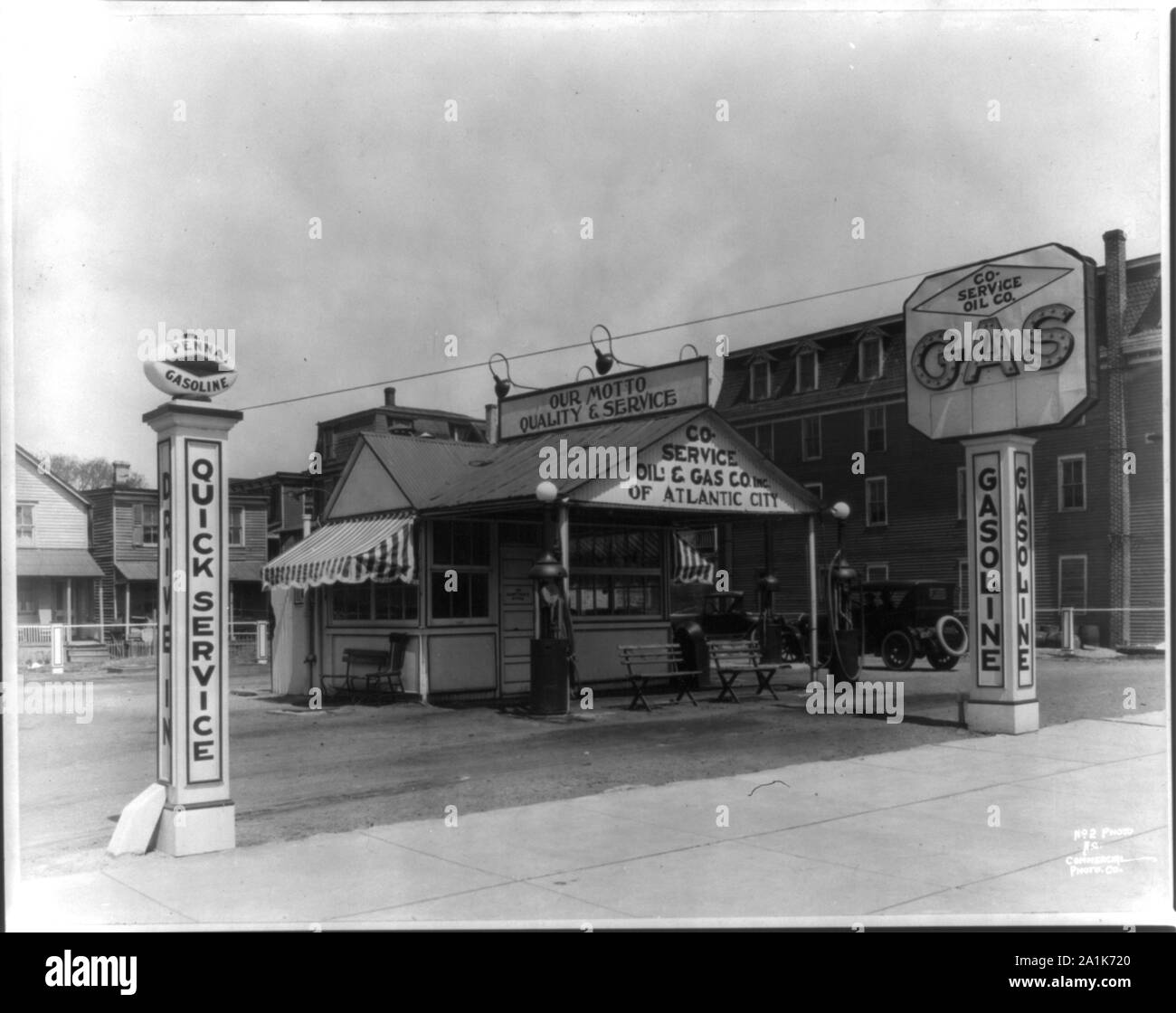 New Jersey, Atlantic City, gas station at Texas & Atlantic Ave Stock