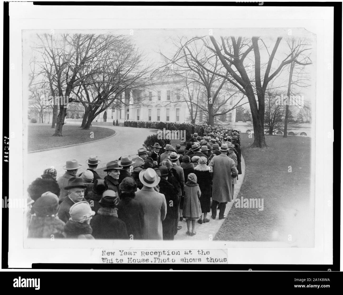 New Year reception at the White House. Photo shows thousands of citizens waiting to be received Stock Photo