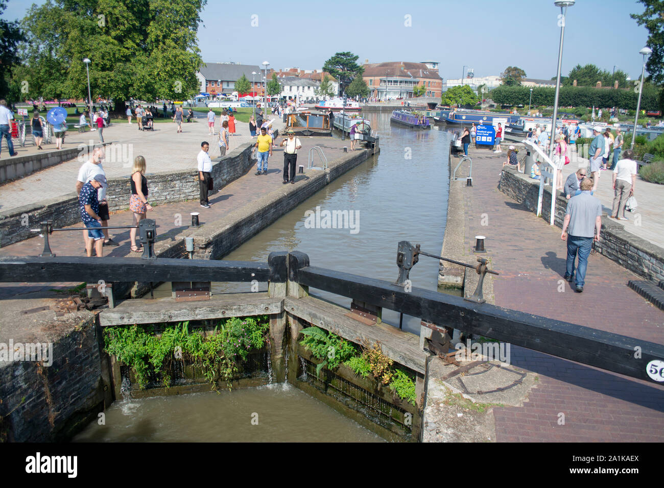 Lock on the River Avon at Stratford-Upon-Avon UK Stock Photo