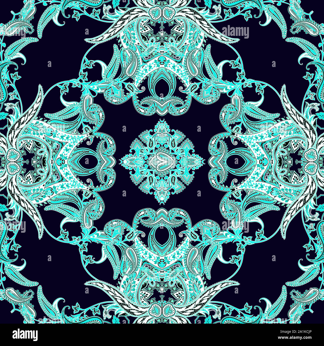 Indian Traditional paisley pattern. Multicolor bright background. Stock Photo