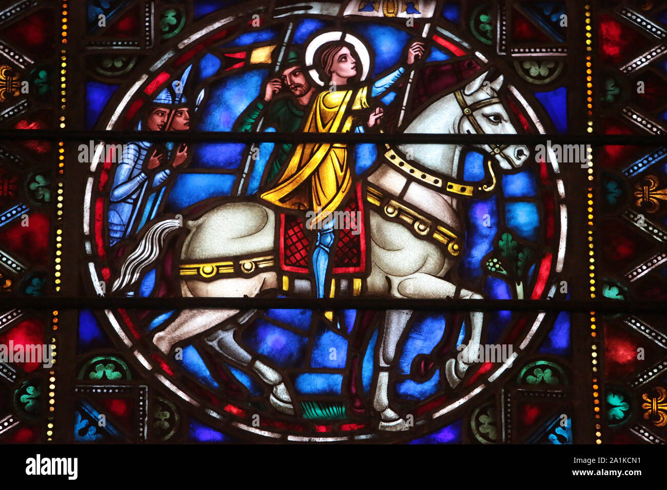 Credit Du Nord Rouen Jeanne D Arc Joan of Arc. Stained glass window. St. Bartholomew's Episcopal Church.  Manhattan. New-York. USA Stock Photo - Alamy